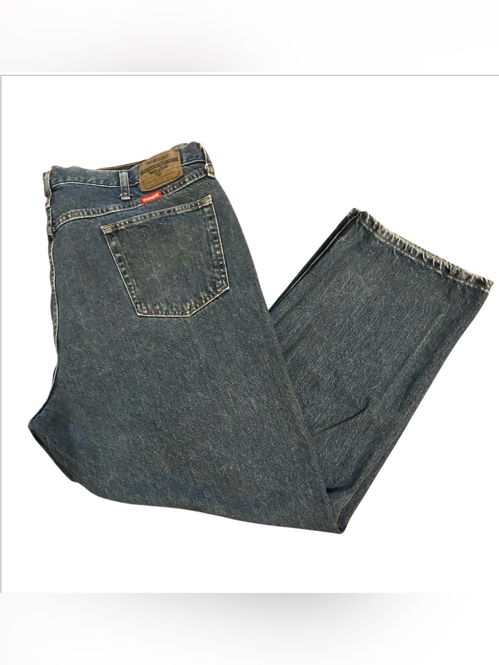 Wrangler Relaxed Fit Jeans Mens 42x28 Blue Denim Straight Leg Y2K 100% Cotton